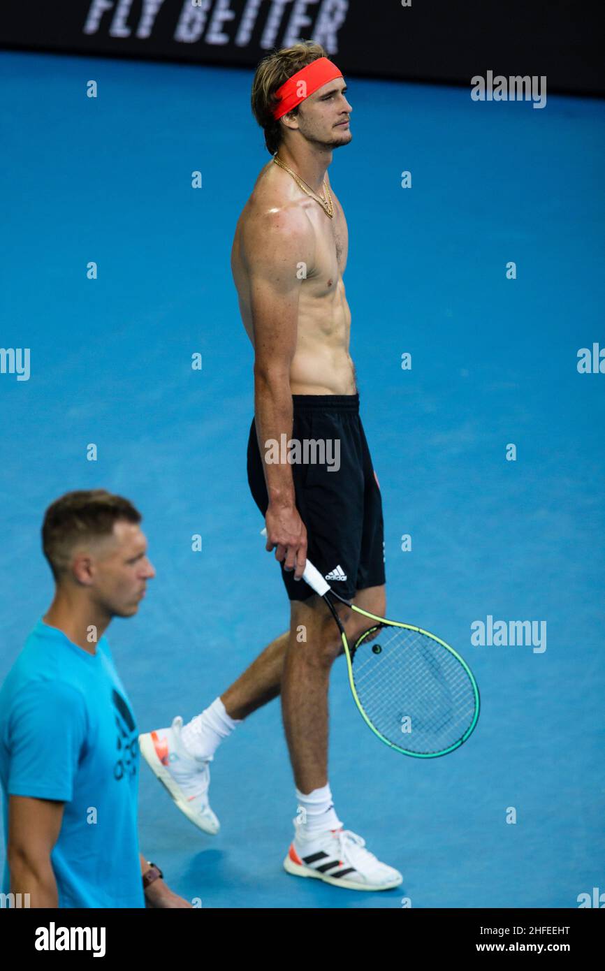 Practice Zverev 2022 Australian Open Hi-res Stock Photography And