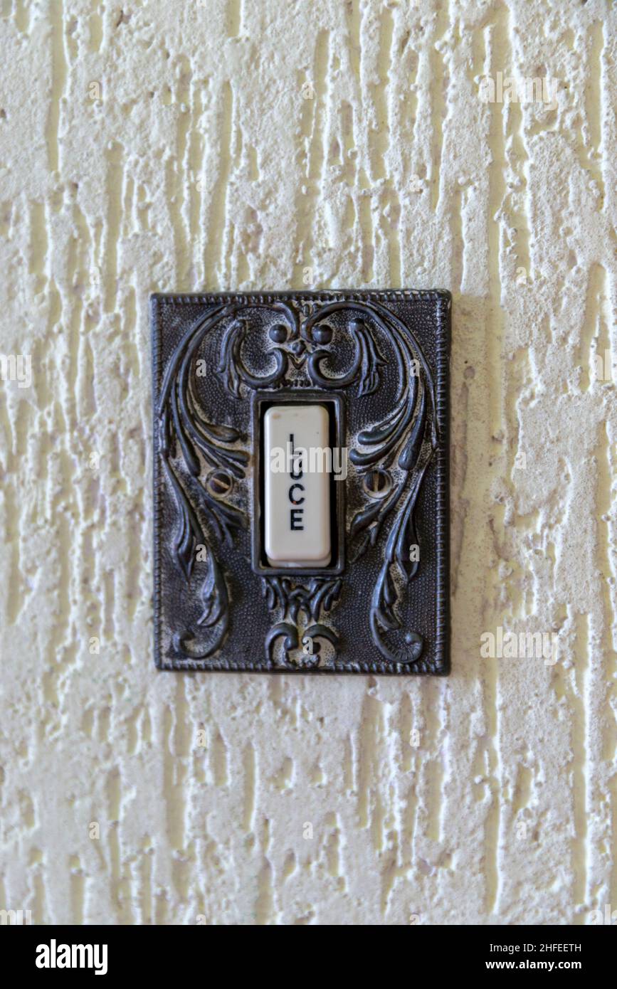 Oldfashioned, Art Nouveau style Italian light switch Stock Photo Alamy