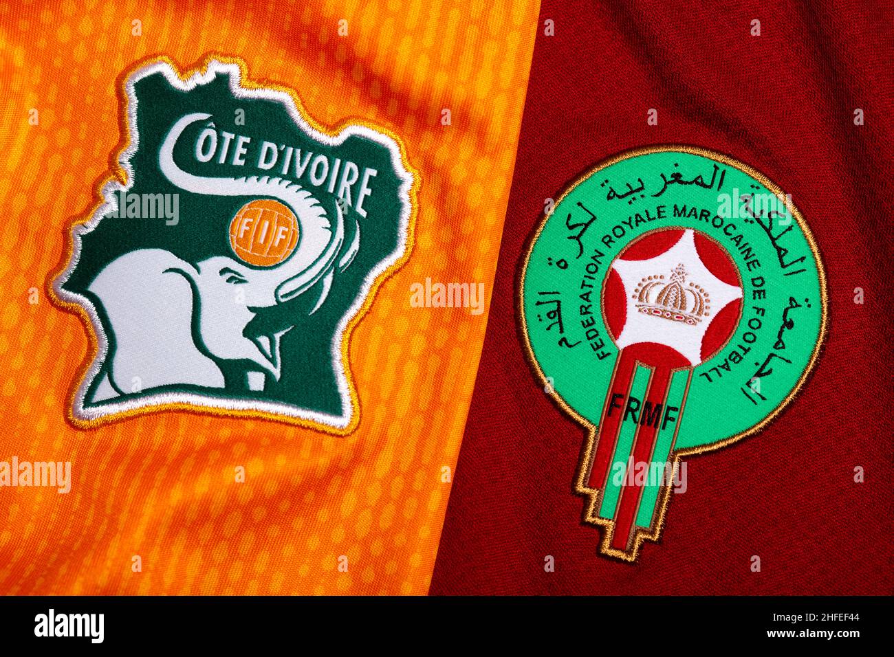 Close up of National Football team kit. Stock Photo