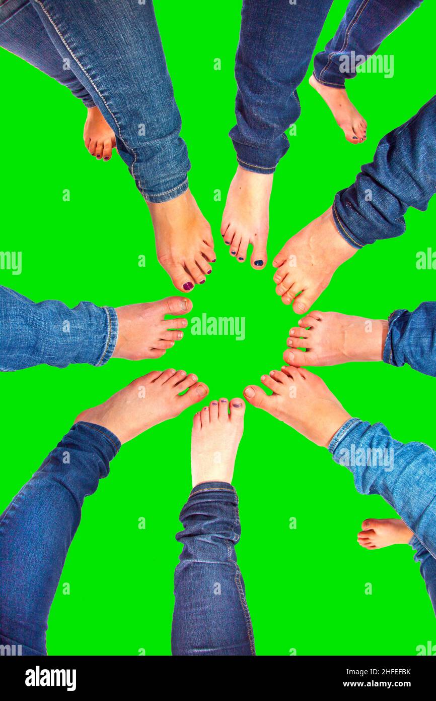 Feet together in circle hires stock photography and images Alamy