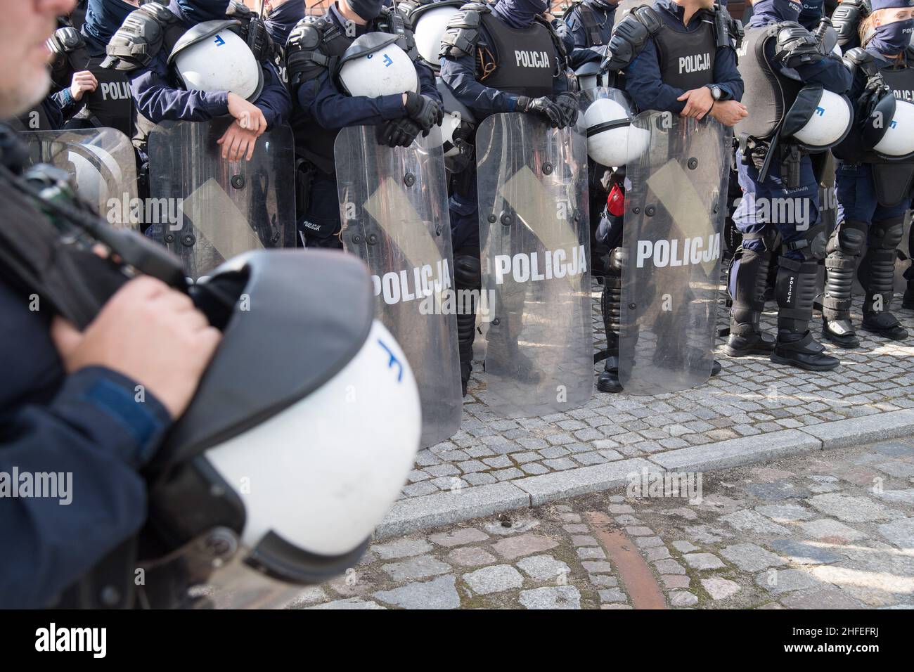 Anti-riot Polish police in Gdansk, Poland © Wojciech Strozyk / Alamy Stock Photo Stock Photo