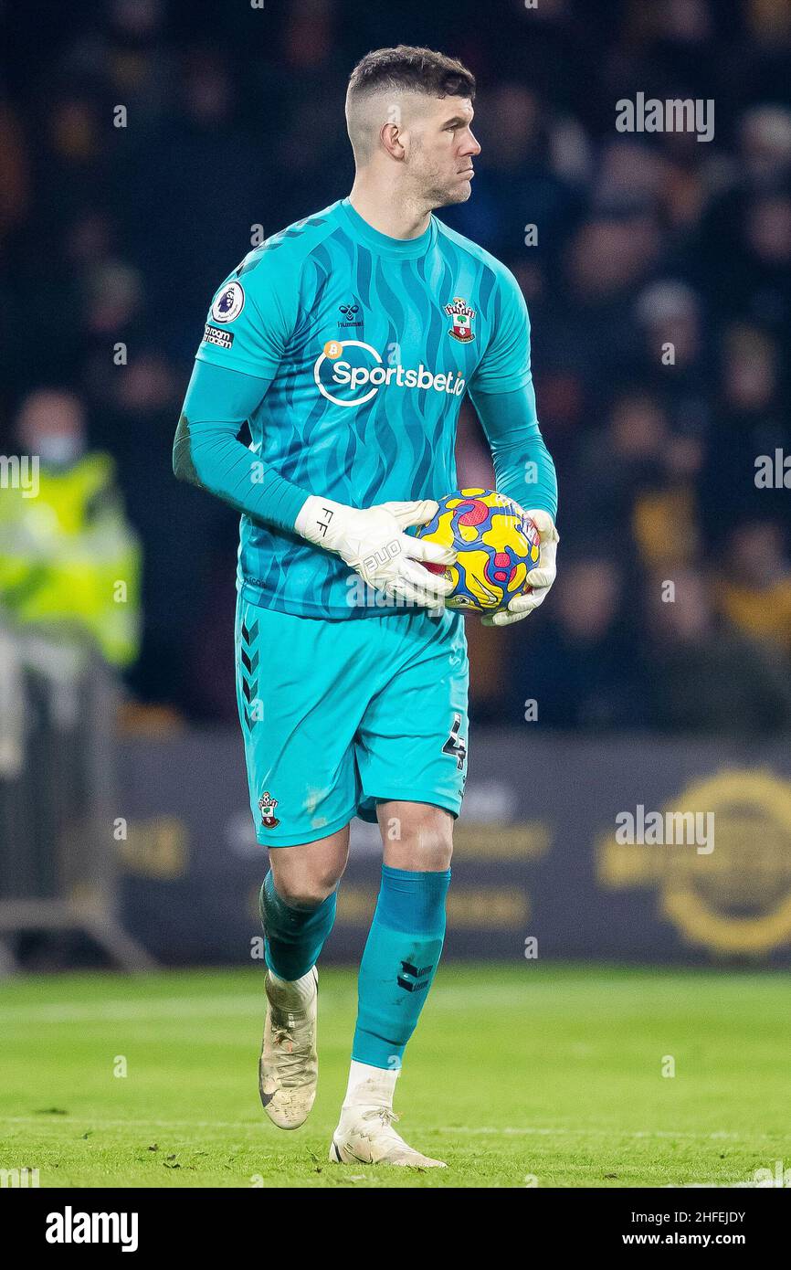 Southampton goalkeeper Fraser Forster during the English championship Premier League football match between Wolverhampton Wanderers and Southampton on January 15, 2022 at Molineux in Wolverhampton, England - Photo: Manjit Narotra/DPPI/LiveMedia Stock Photo
