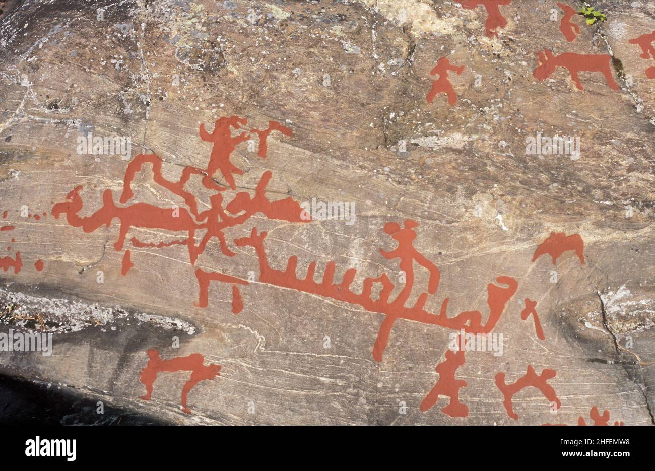 Old rock carvings, oldest made around 4500 B.C, analog. About 2600