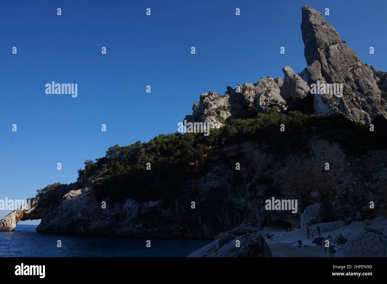 Cala Gloloritze, the steepest rock needle of the world? Stock Photo