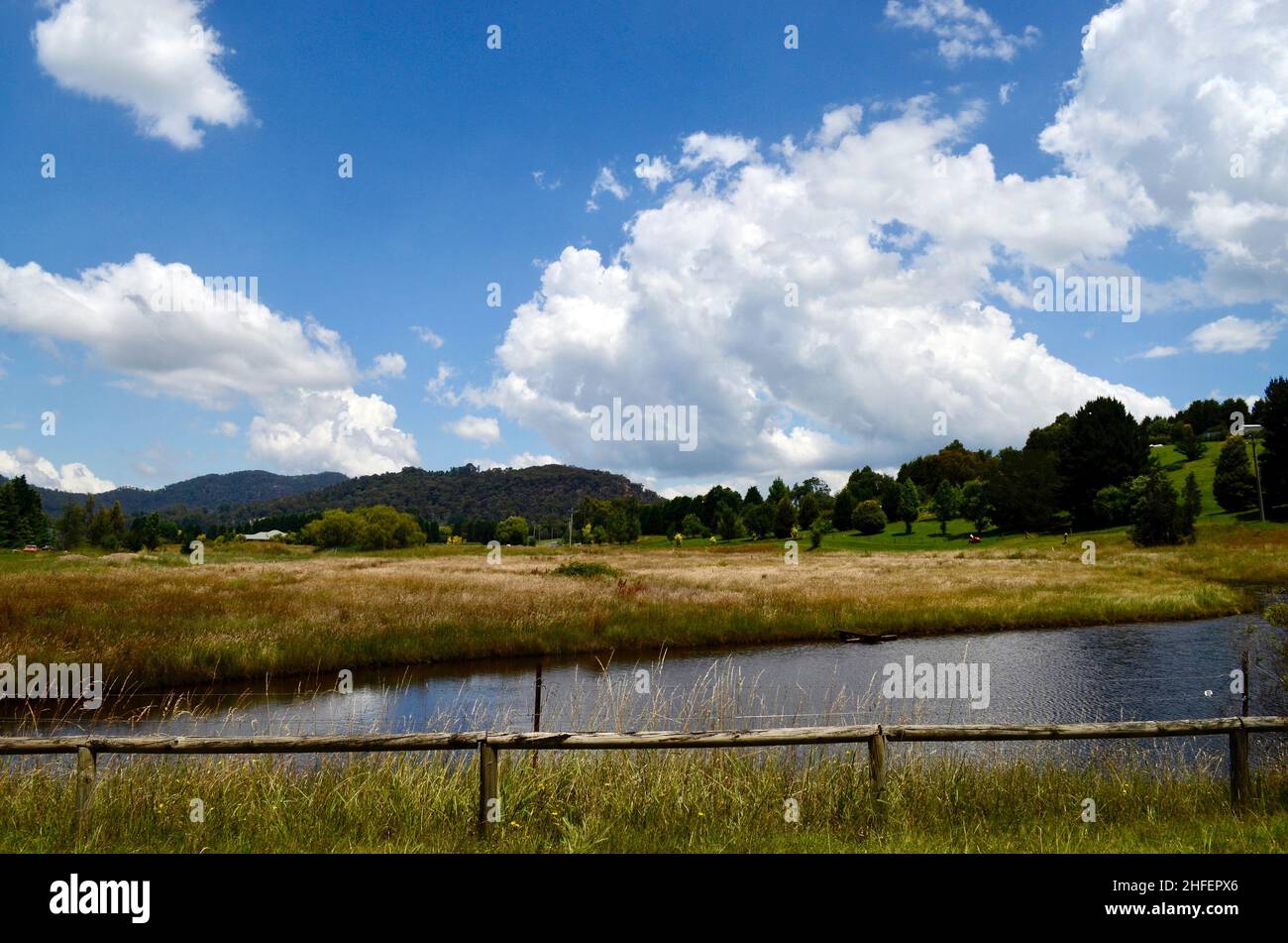 A pond in a rural setting near Lithgow, Australia Stock Photo Alamy