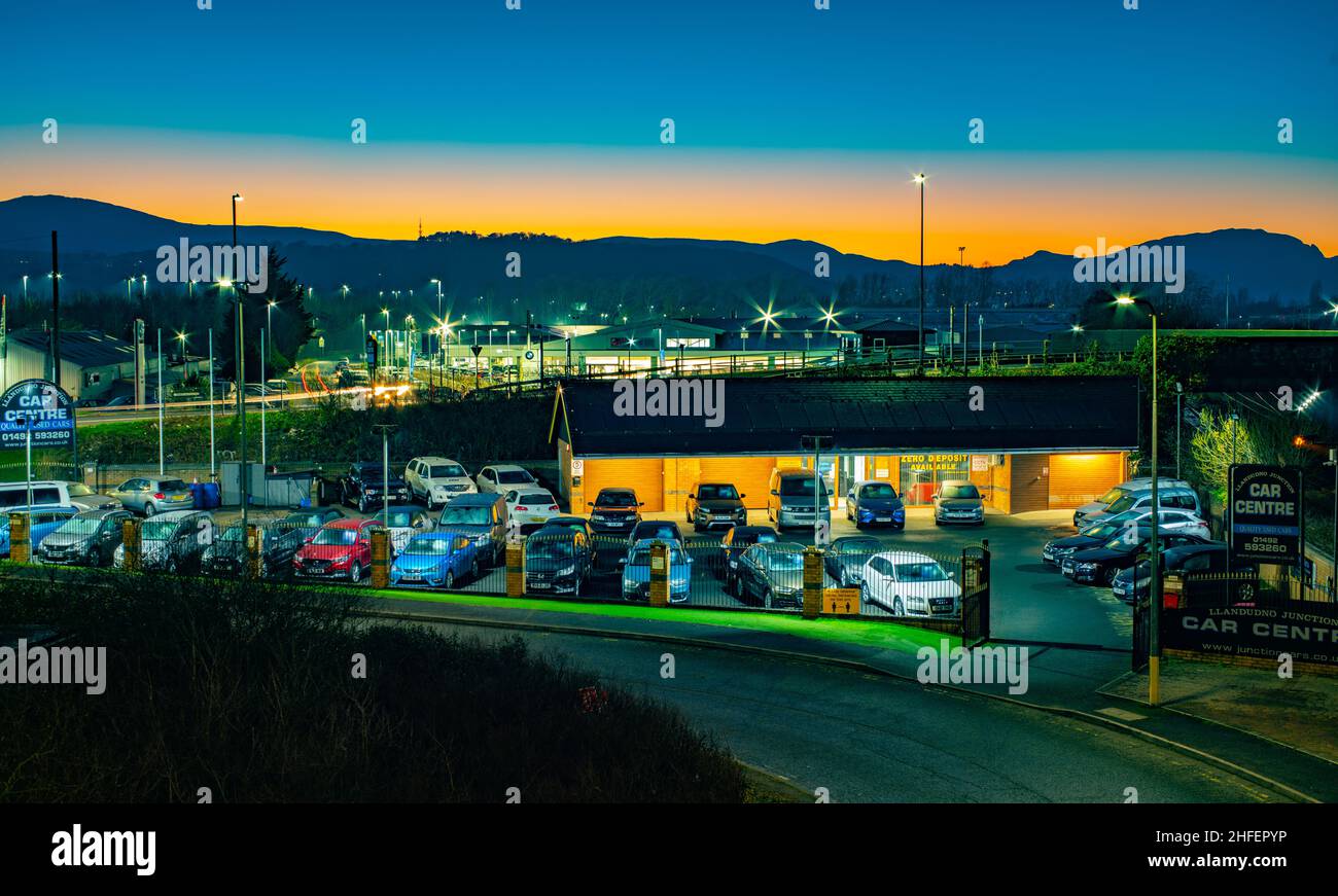 Llandudno Junction Car Centre, Conwy County, North Wales. Image taken