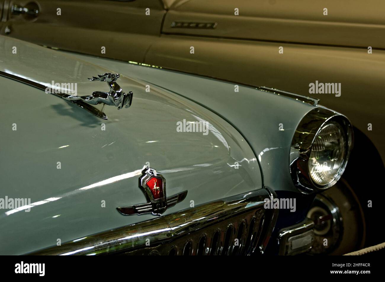 Photo cars Volga, GAZ 21,Emblem, Deer,emblem, symbol, sign Stock Photo