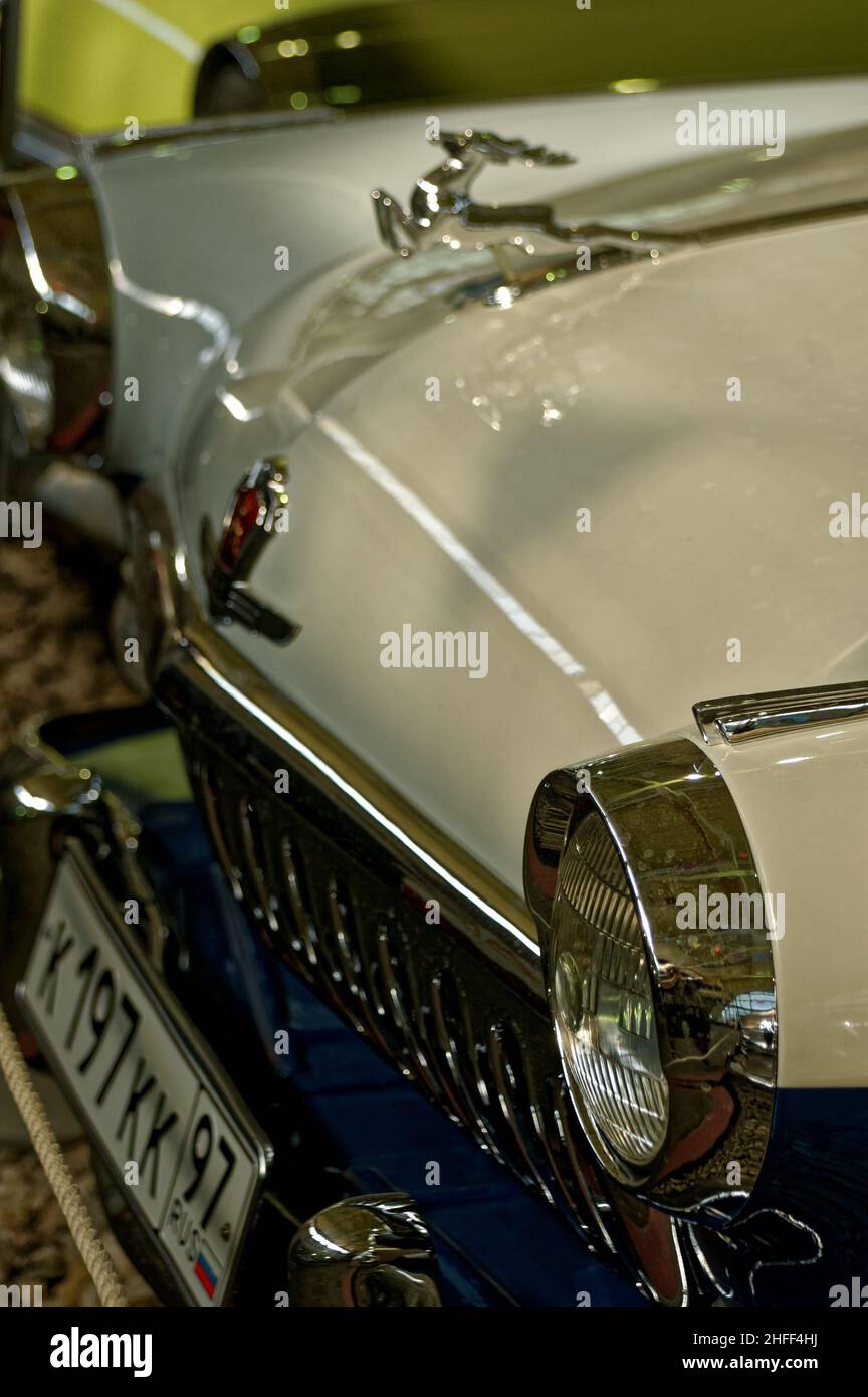 Photo cars Volga, GAZ 21,Emblem, Deer,emblem, symbol, sign Stock Photo