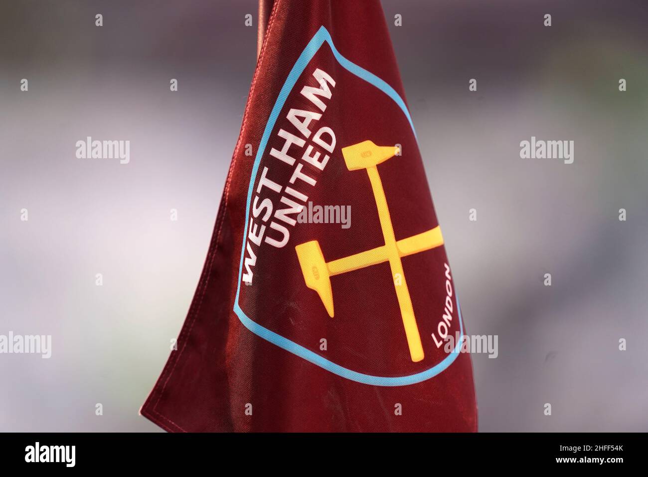 A West Ham United branded corner flag during the Premier League match
