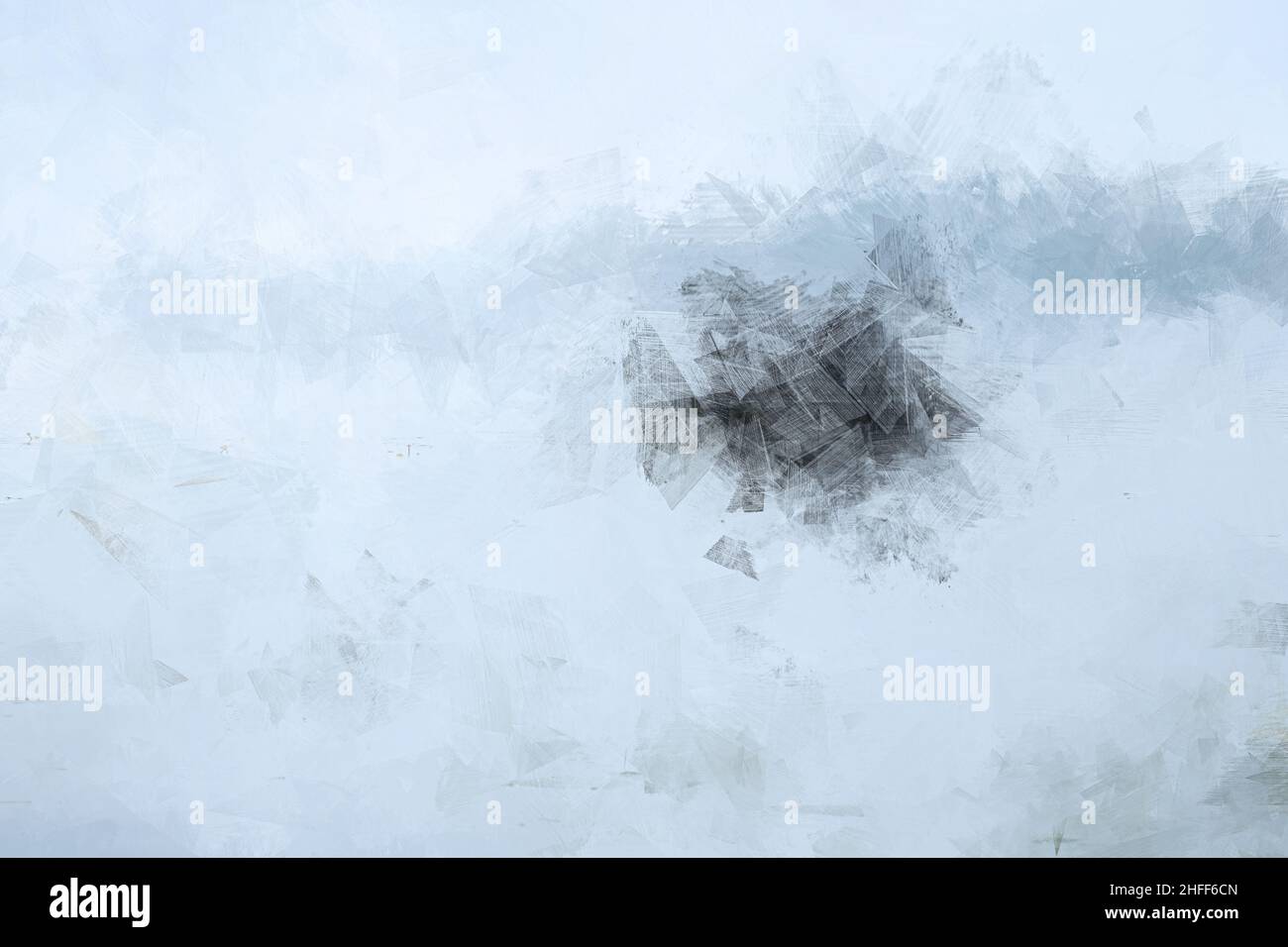 Abstract white & light gray oil painting background with brush strokes