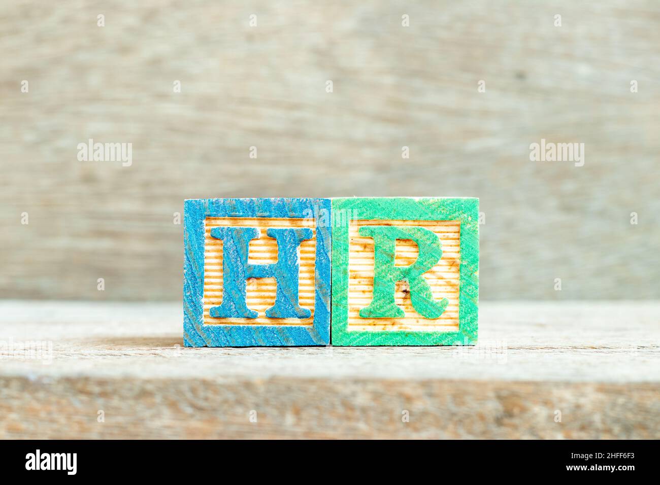 Color alphabet letter block in word HR (Abbreviation of human resource ...
