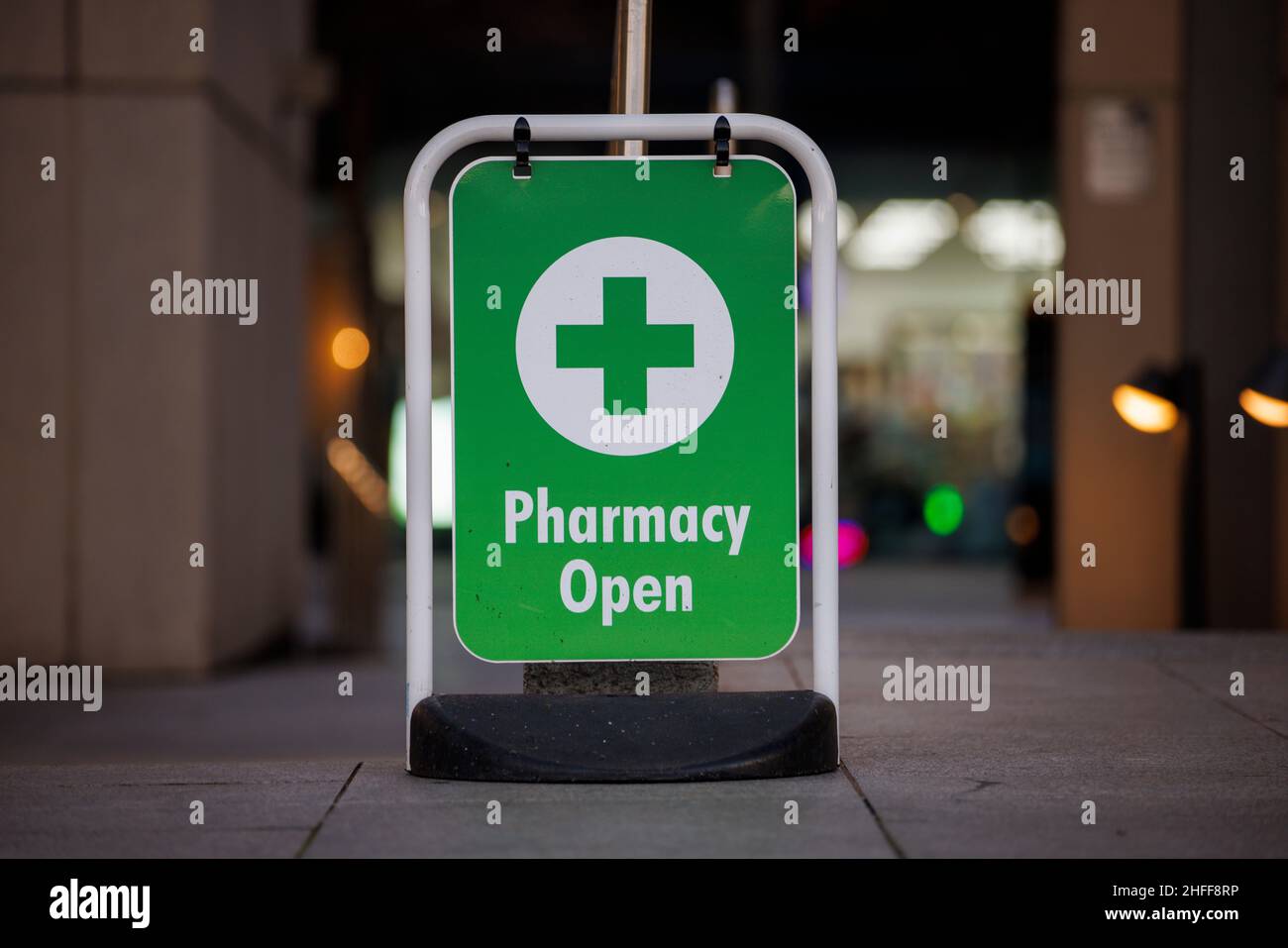 Pharmacy Open sign in London Stock Photo Alamy