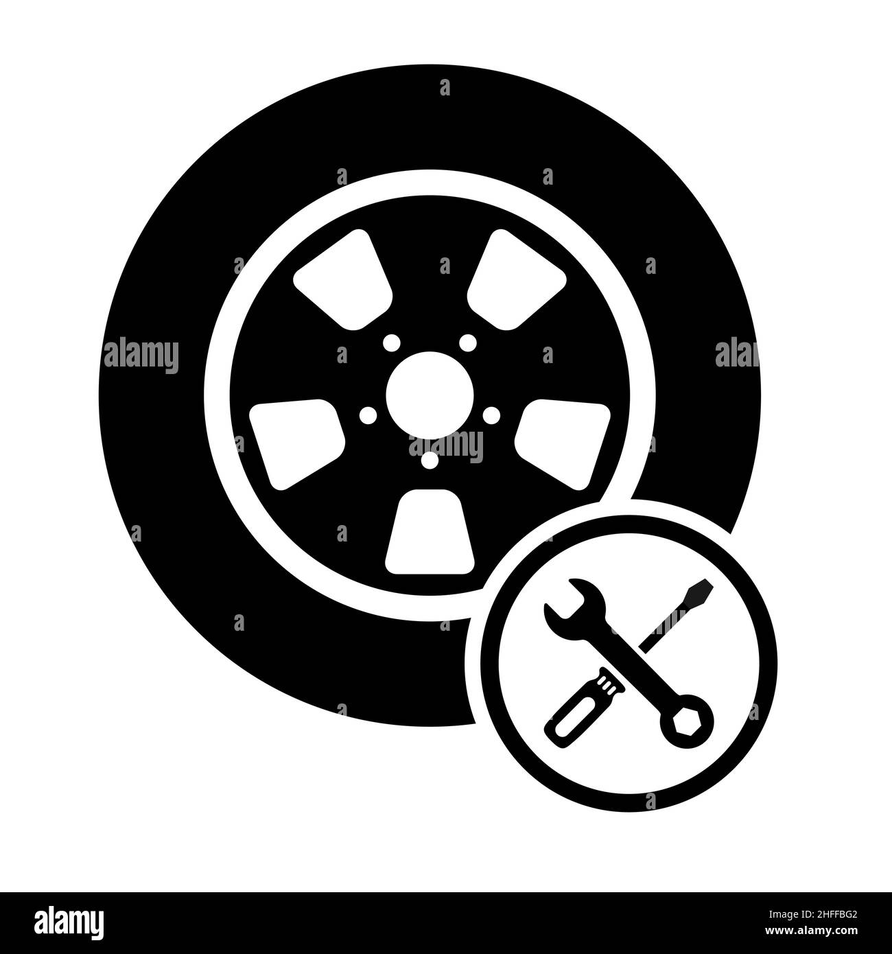 Auto car wheel icon, vehicle tire rim symbol, automotive race sport