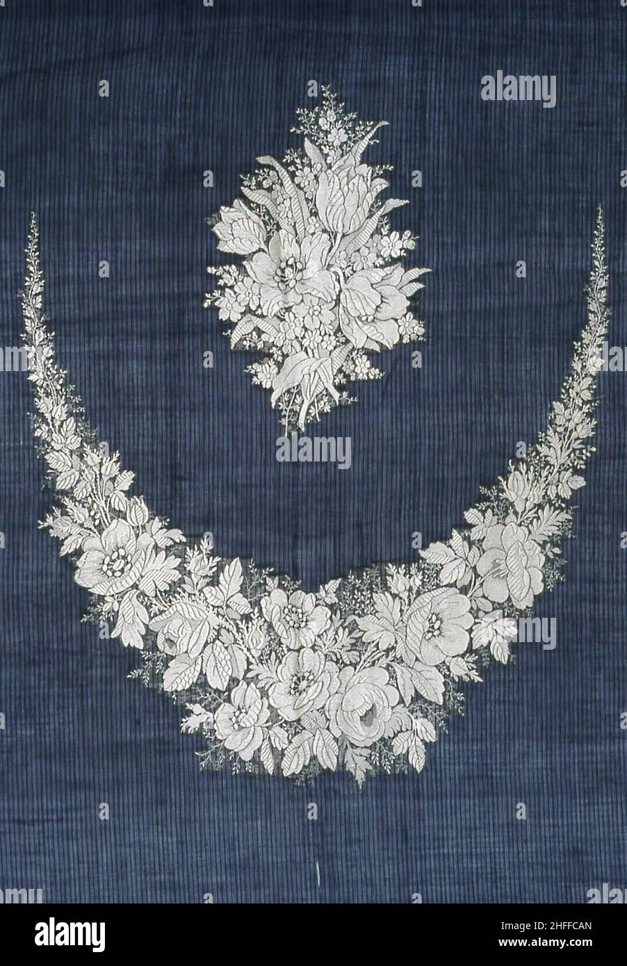 Panel to be Used as Dress or Gown Inserts, France, Mid-19th century. Stock Photo