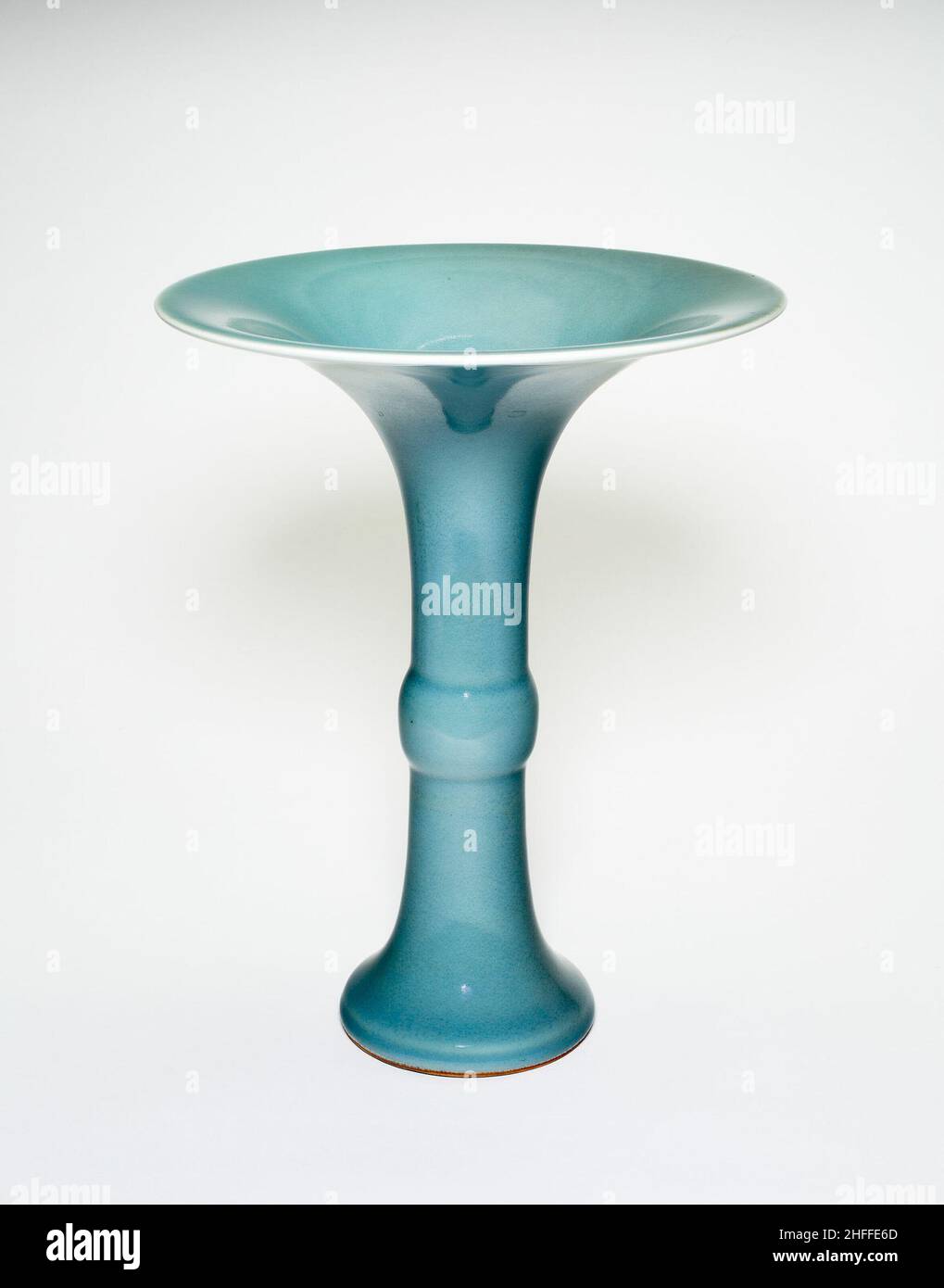 A Qing Dynasty Period Turquoise Flared Lip Vase A Qing Dynasty Period Turquoise Flared Lip Vase