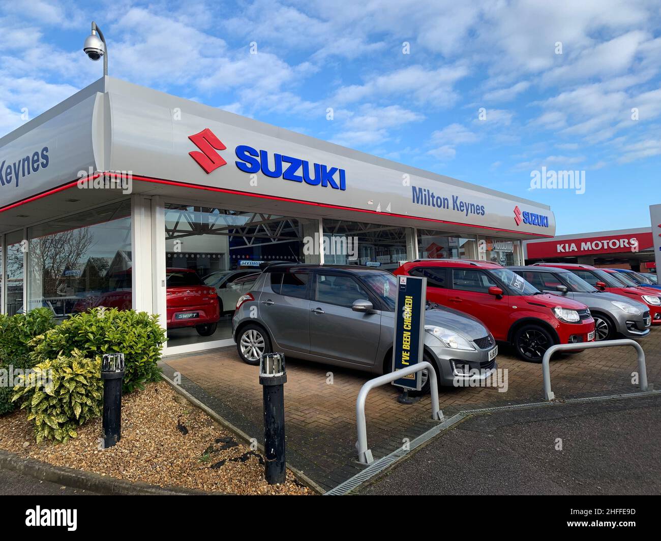 Suzuki and Kia Garages at Wolverton Milton Keynes UK Stock Photo Alamy