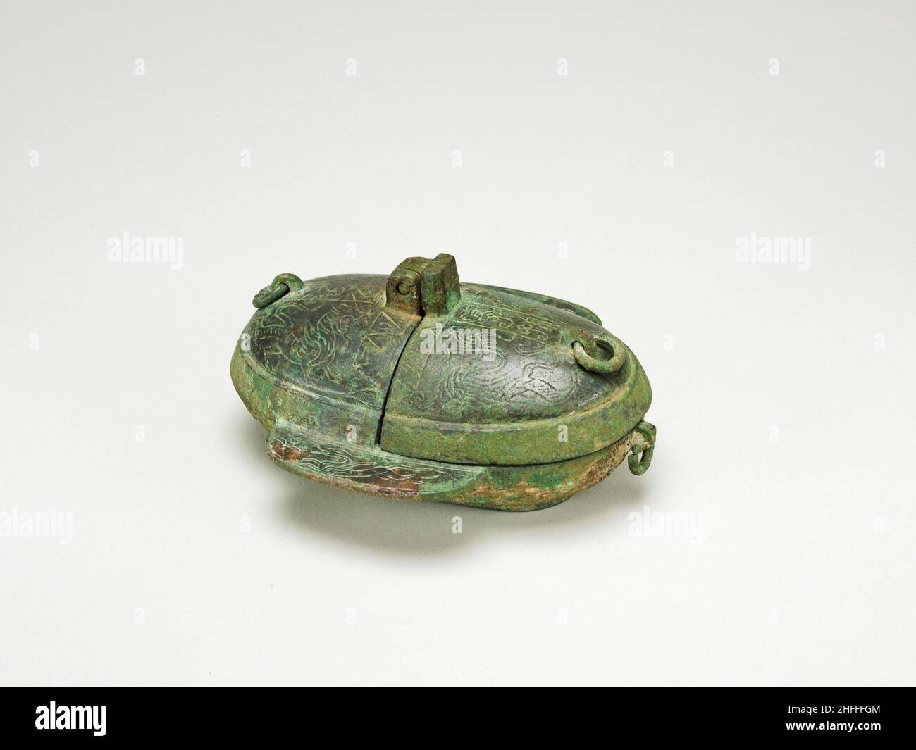 Folding Oil Lamp (Deng), Han dynasty (206 B.C.-A.D. 220). Stock Photo