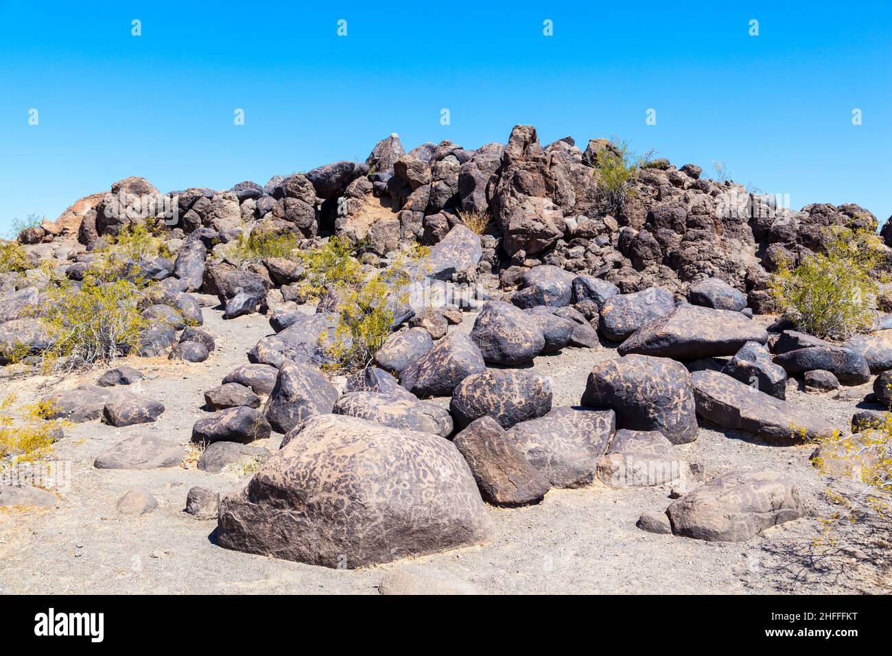 Petroglyph Site, Near Gila Bend, Arizona Stock Photo