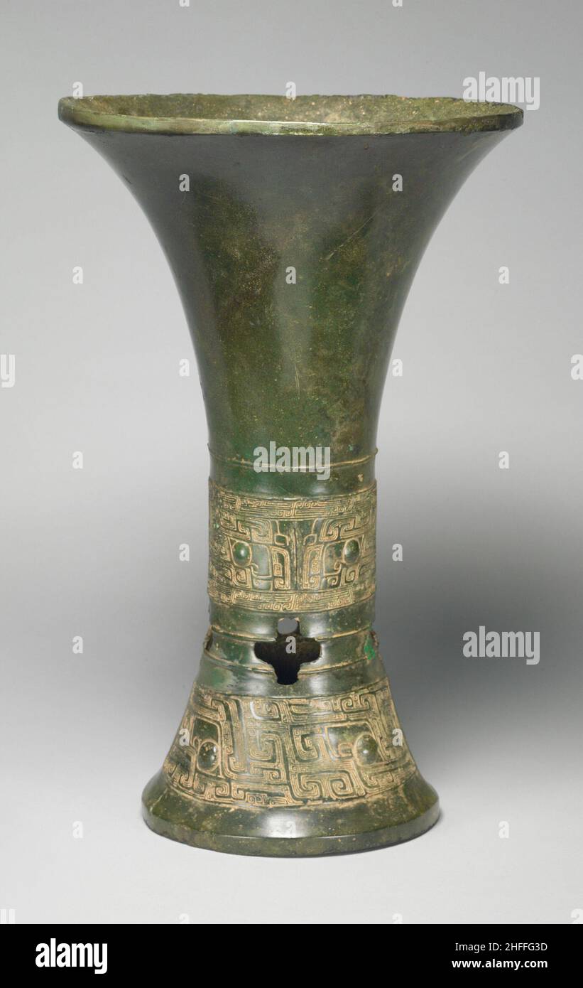 Beaker, Shang dynasty ( about 1600-1046 BC ). Stock Photo
