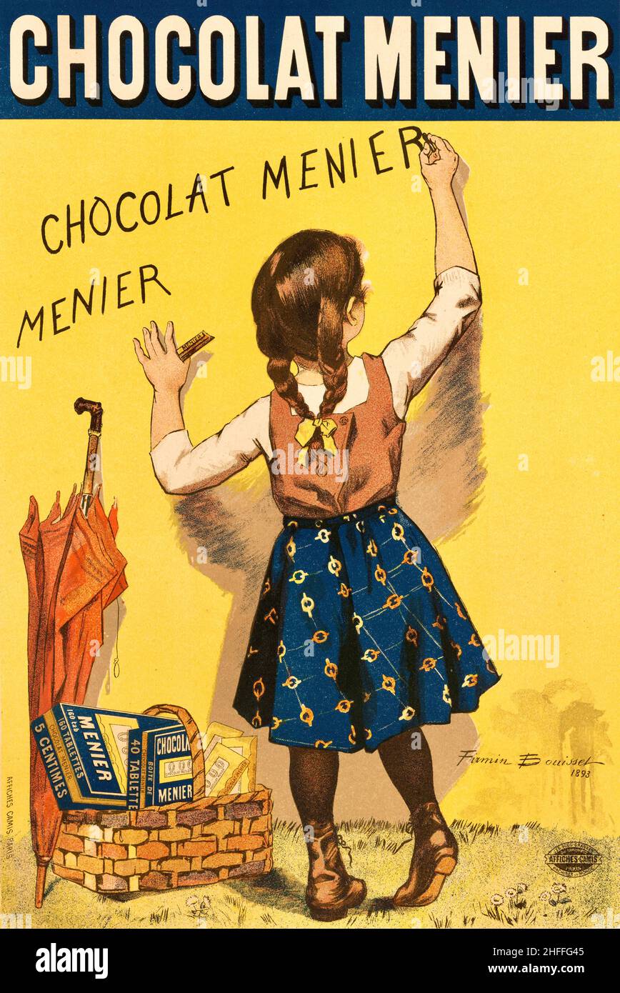 Iconic Firmin Bouisset Chocolat Menier poster Stock Photo