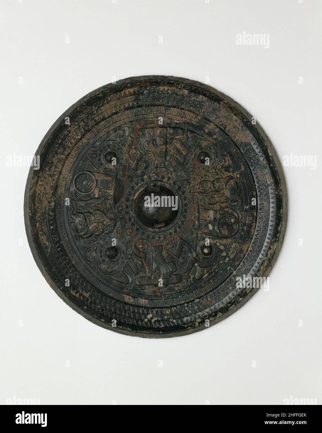 Mirror with Images of Daoist Deities, Eastern Han dynasty (A.D. 25-220), 2nd/3rd century A.D. Stock Photo