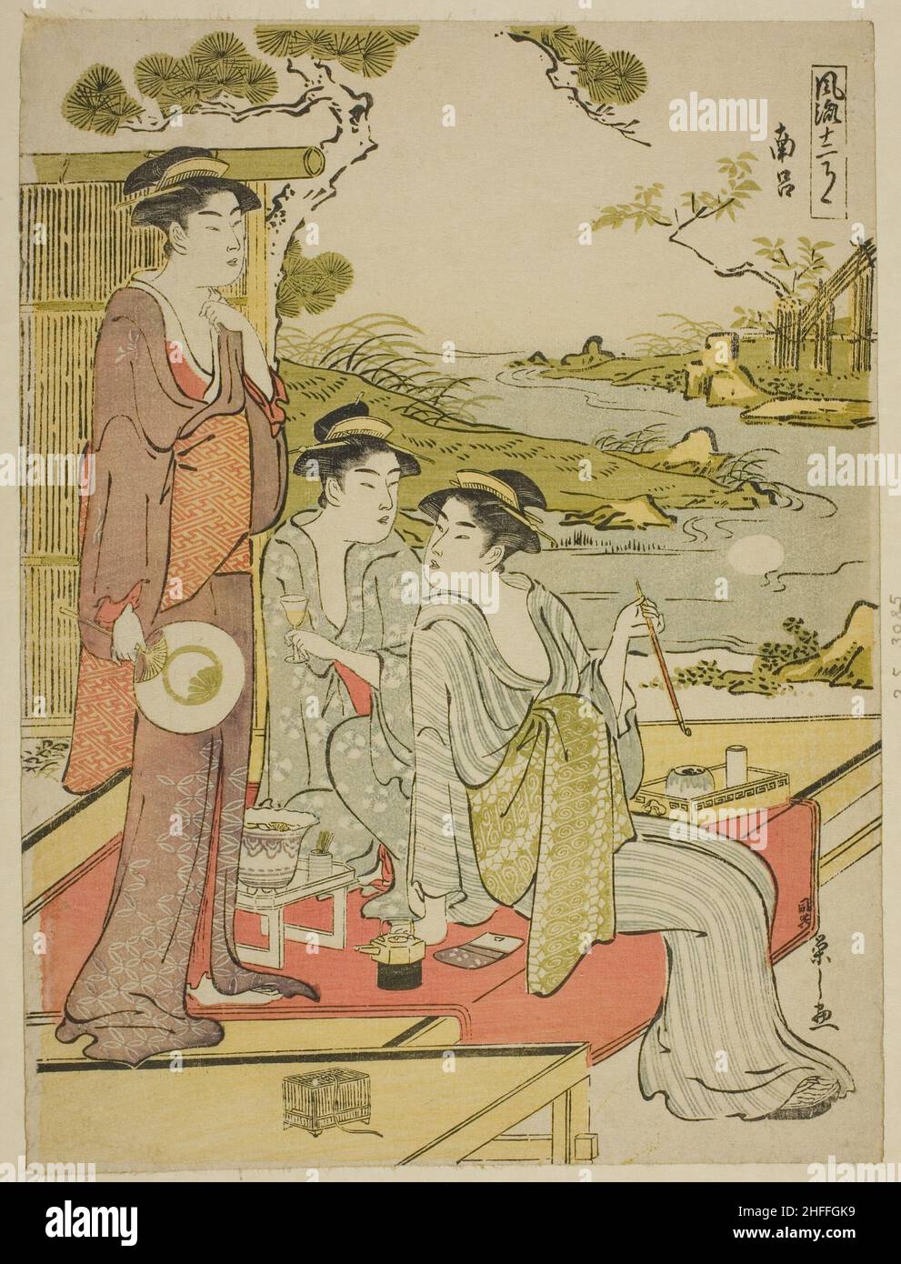 The Eighth Month (Nanryo), from the series a Calendar of Elegance (Furyu junikagetsu), c. 1788. Stock Photo