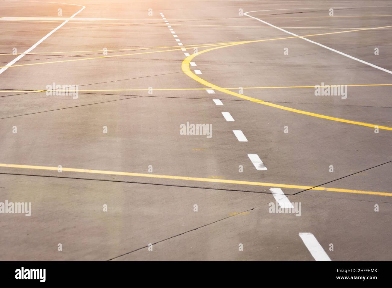 Marking for ground transportation on the airport apron among taxiways Stock Photo Alamy