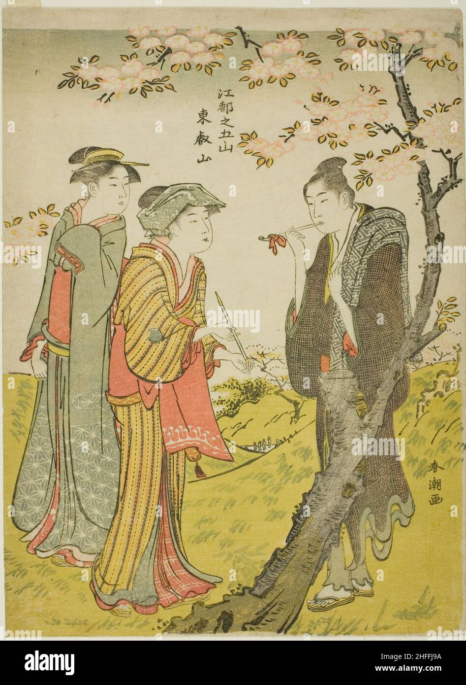Toei Hill (Toeizan), from the series &quot;Five Hills of Edo (Koto no gozan)&quot;, c. 1780/1801. Stock Photo