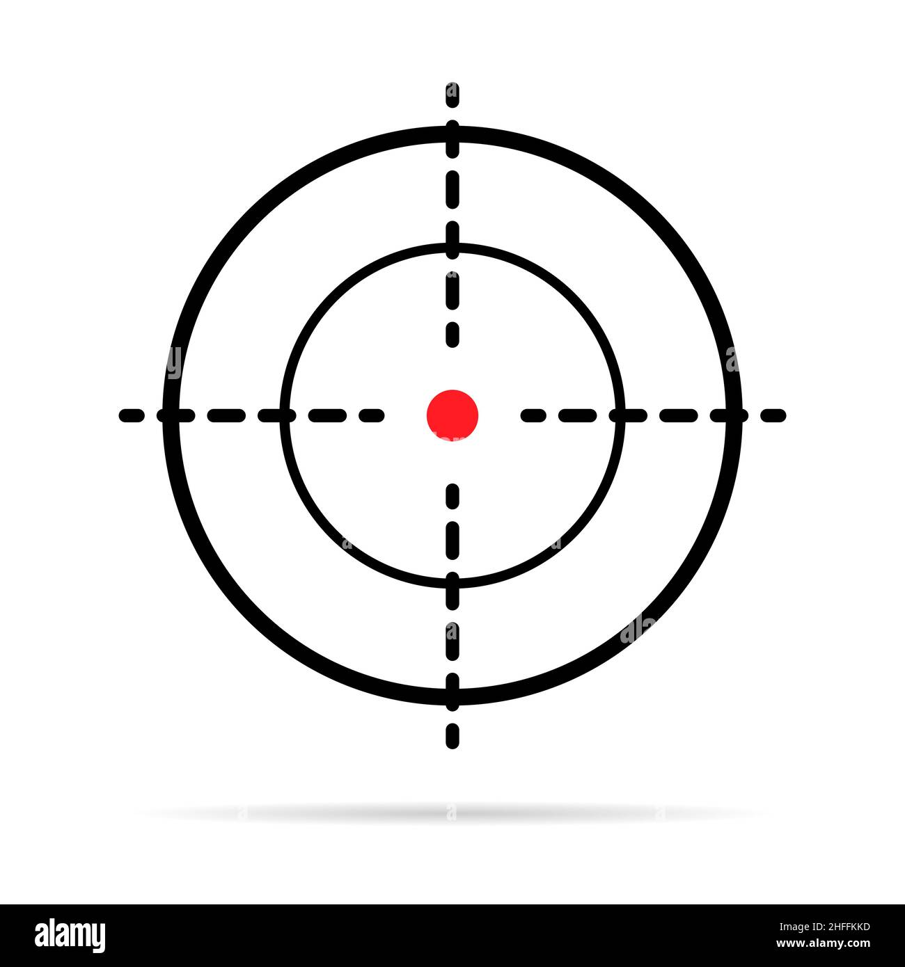 Sight gun vector icon with shadow. Modern target illustration of ...