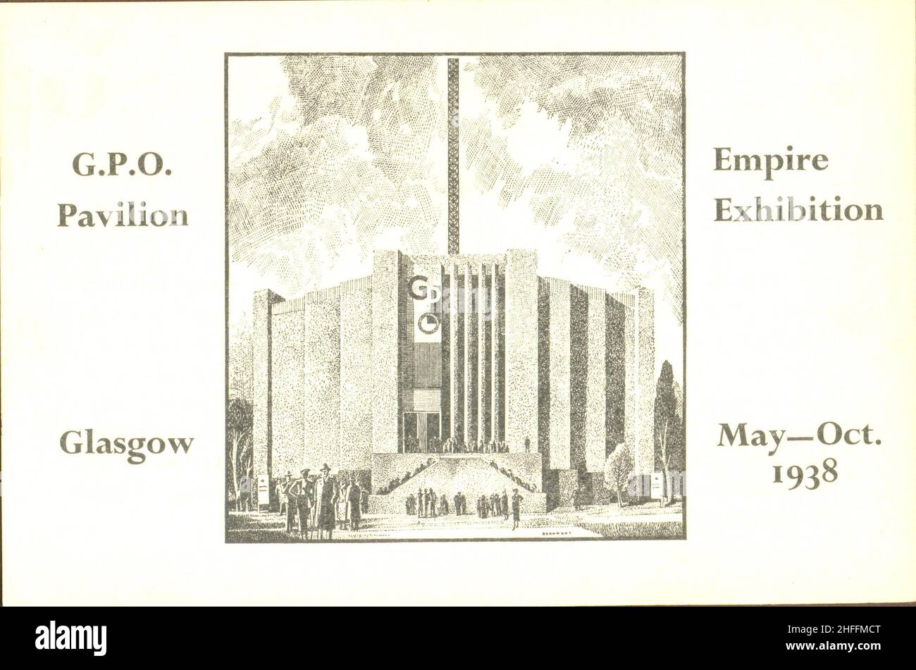 Advertising memento for the G.P.O. Pavilion, Empire Exhibition, Glasgow May-October 1938 Stock Photo