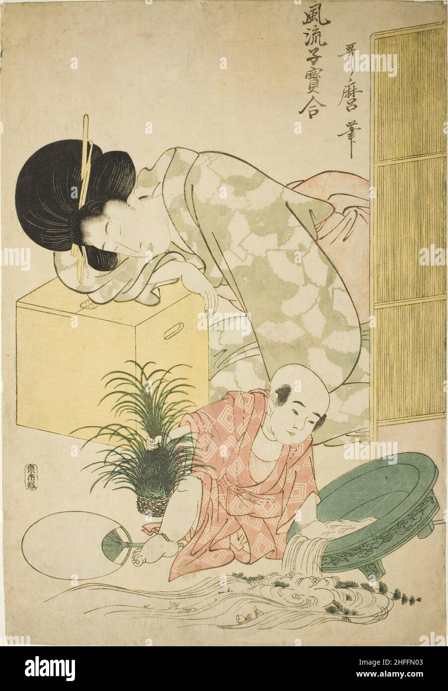 Goldfish, from the series &quot;Elegant Comparison of Little Treasures (Furyu kodakara awase)&quot;, Japan, c. 1802. Stock Photo