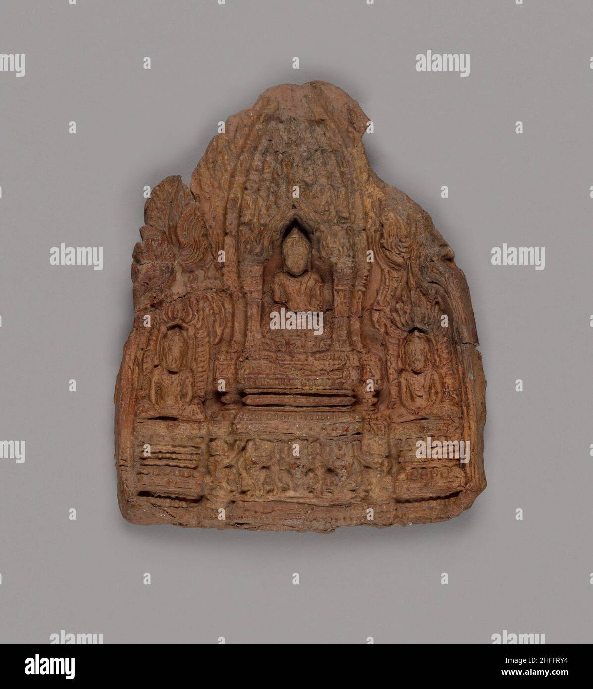 Votive Tablet of Gautama Buddha with Attendant Buddhas, 12th/13th