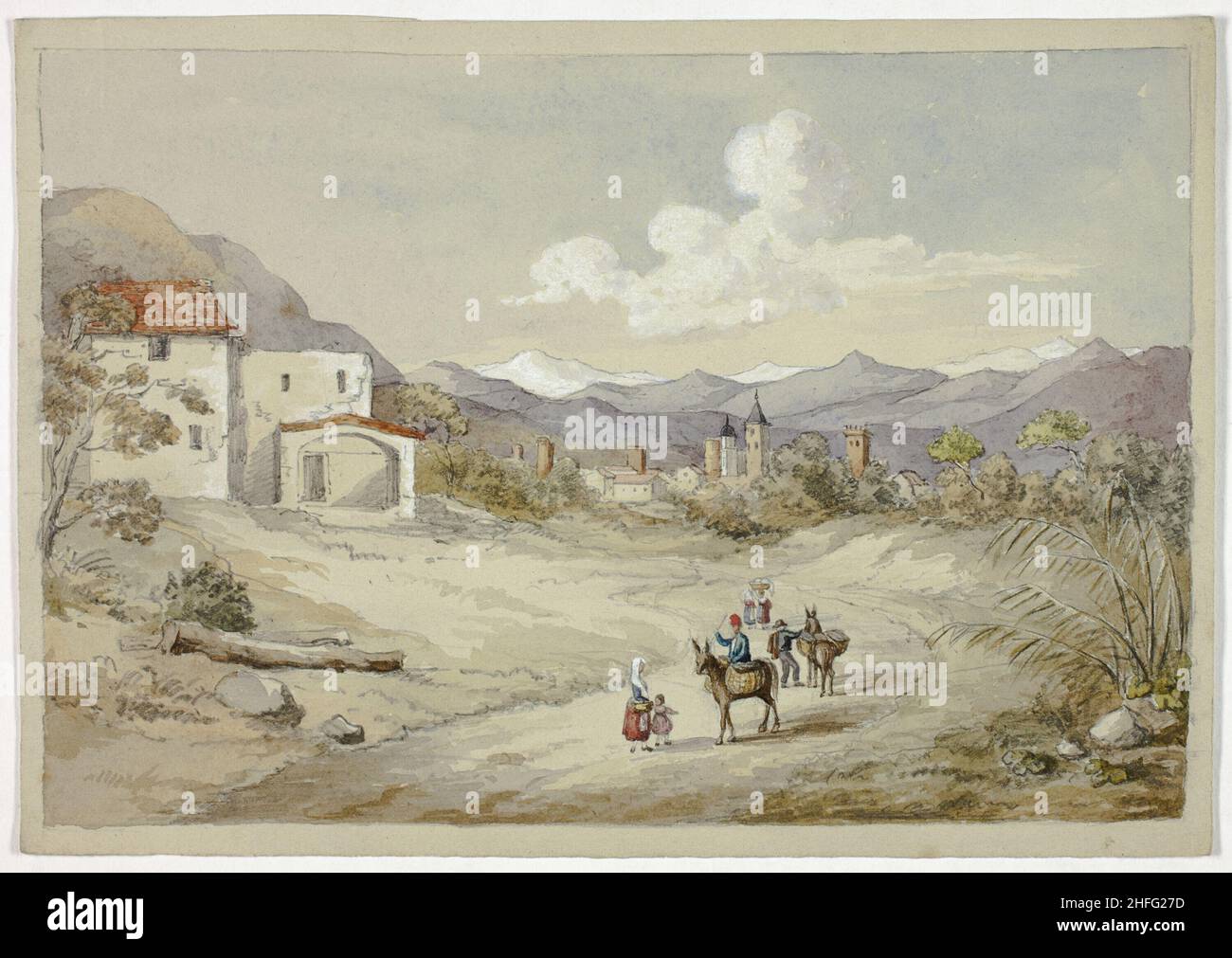 Albenga on the Corniche (Costal) Road, November 6, 1841. Stock Photo