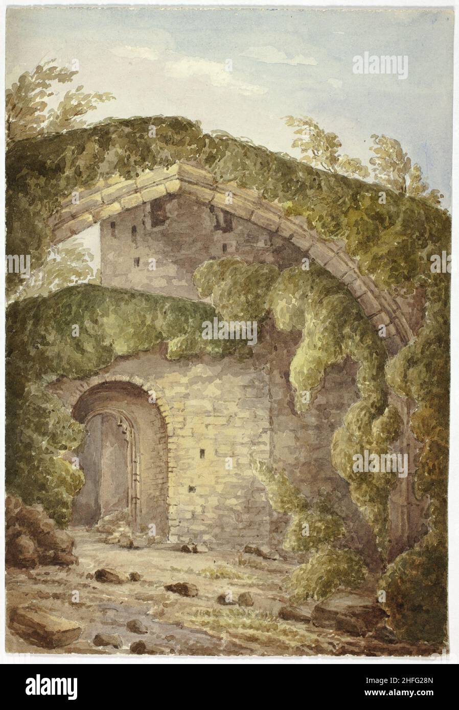 Interior of Conway Castle, 1845. Stock Photo