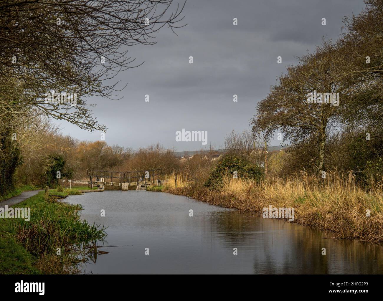 Lock on Bude Camal, Cornwall. Stock Photo