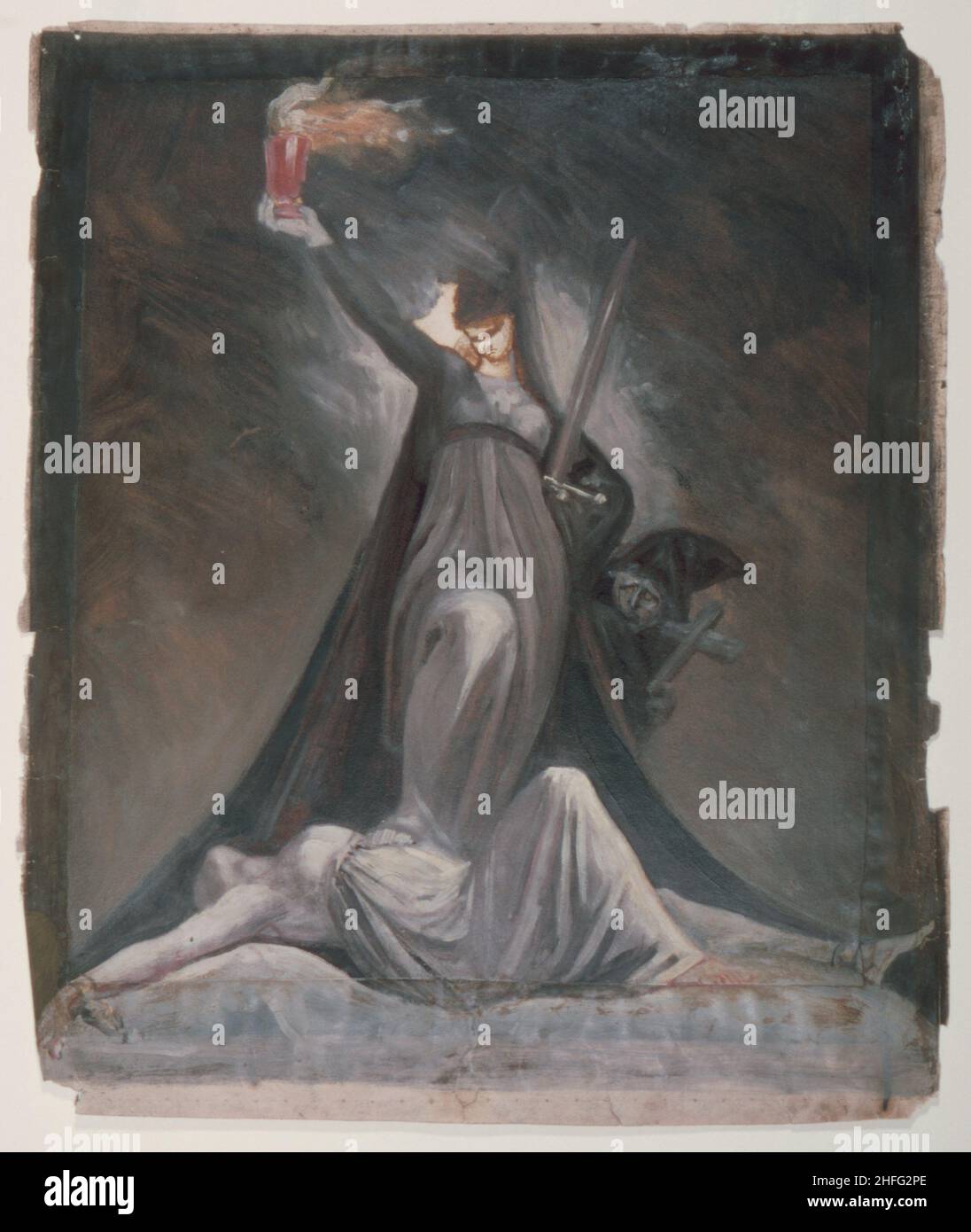 Study for Inquisition, Illustration to Columbiad, c. 1806. Stock Photo