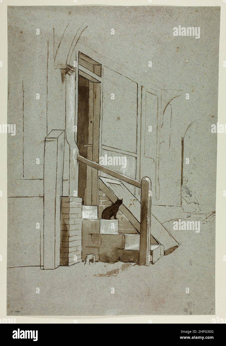 Cat on Doorstep, n.d Stock Photo Alamy