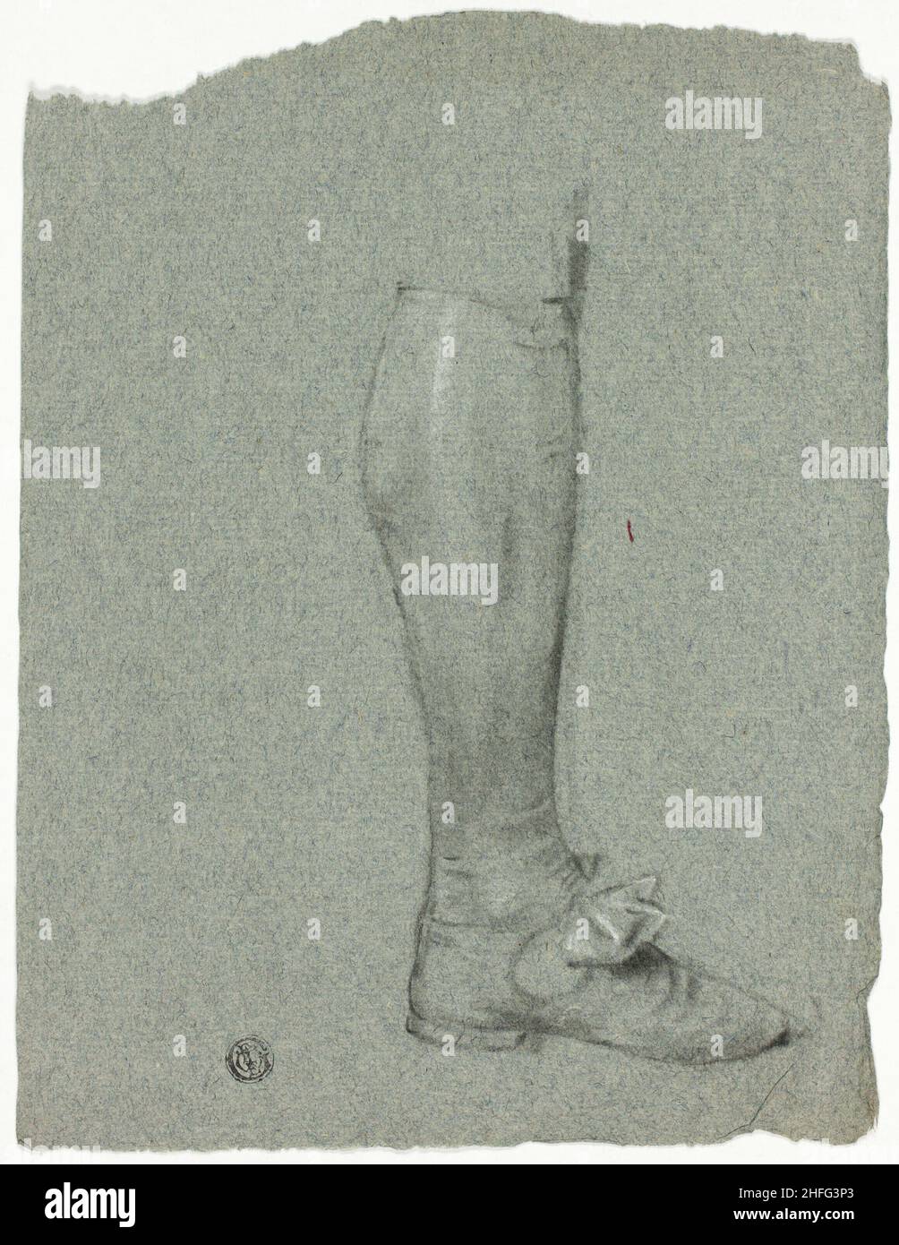 Leg of Standing Figure (recto); Sketch of Shoes (verso), n.d. Stock Photo