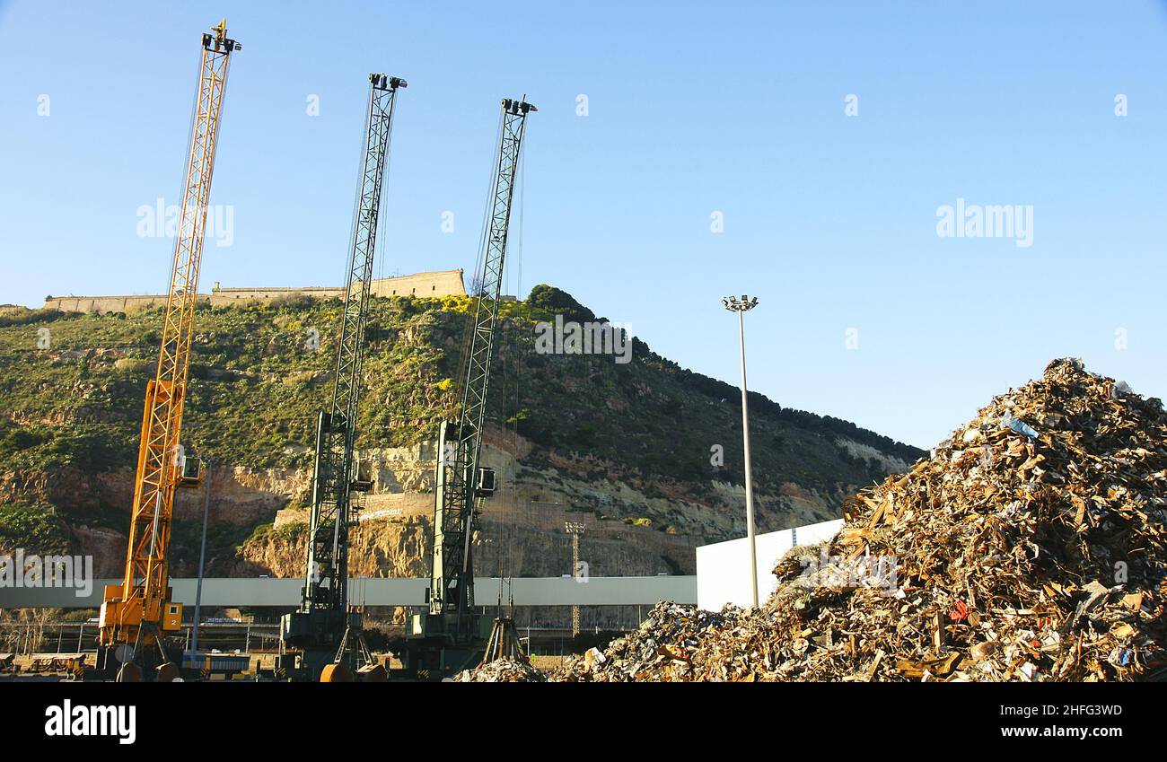 Cranes in the industrial area of the port of Barcelona, Catalunya