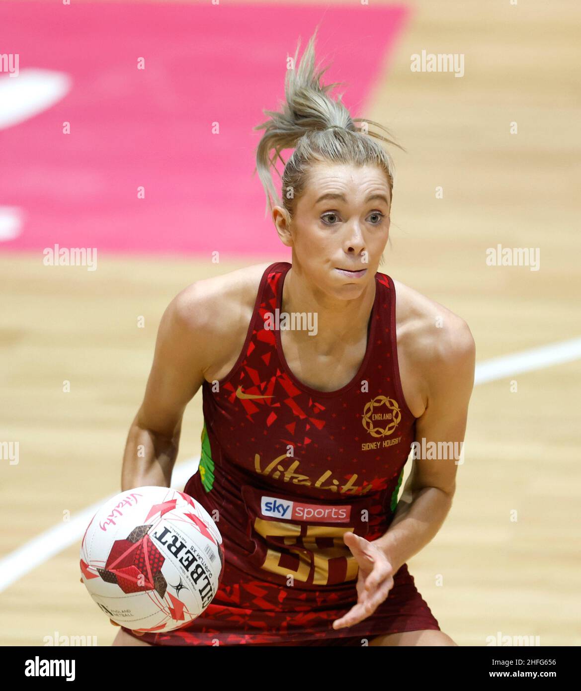 England Vitality Roses Helen Housby in action during the netball quad ...