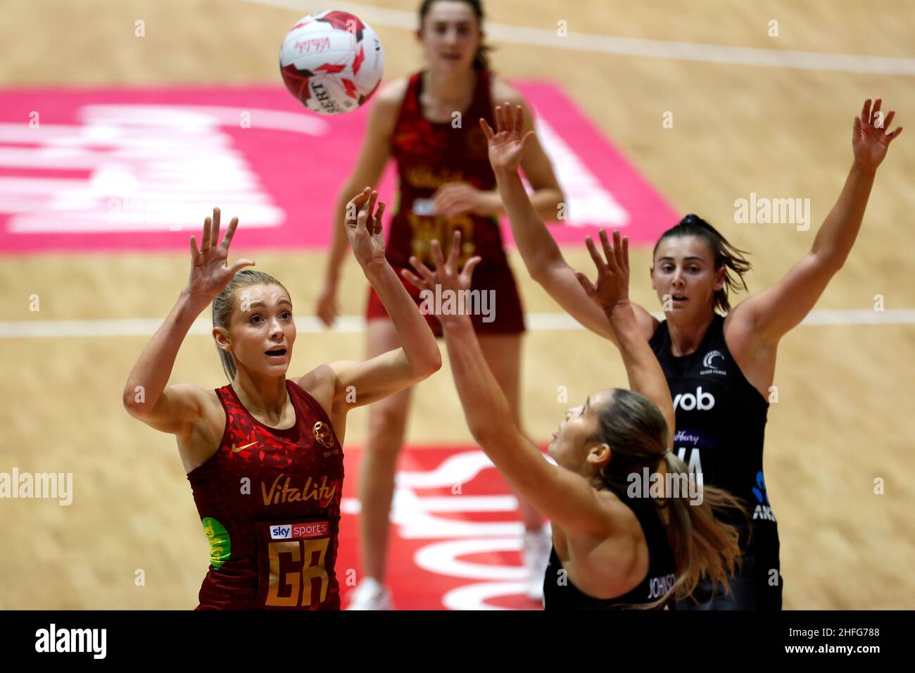 England Vitality Roses' Helen Housby during the netball quad series ...