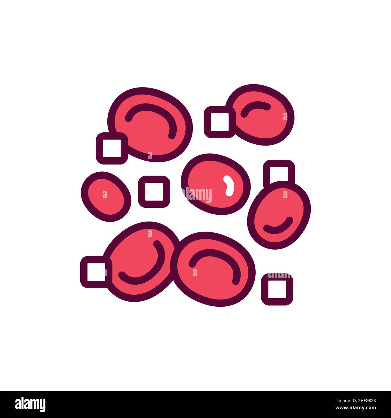 Blood glucose line icon. Isolated vector element. Stock Vector