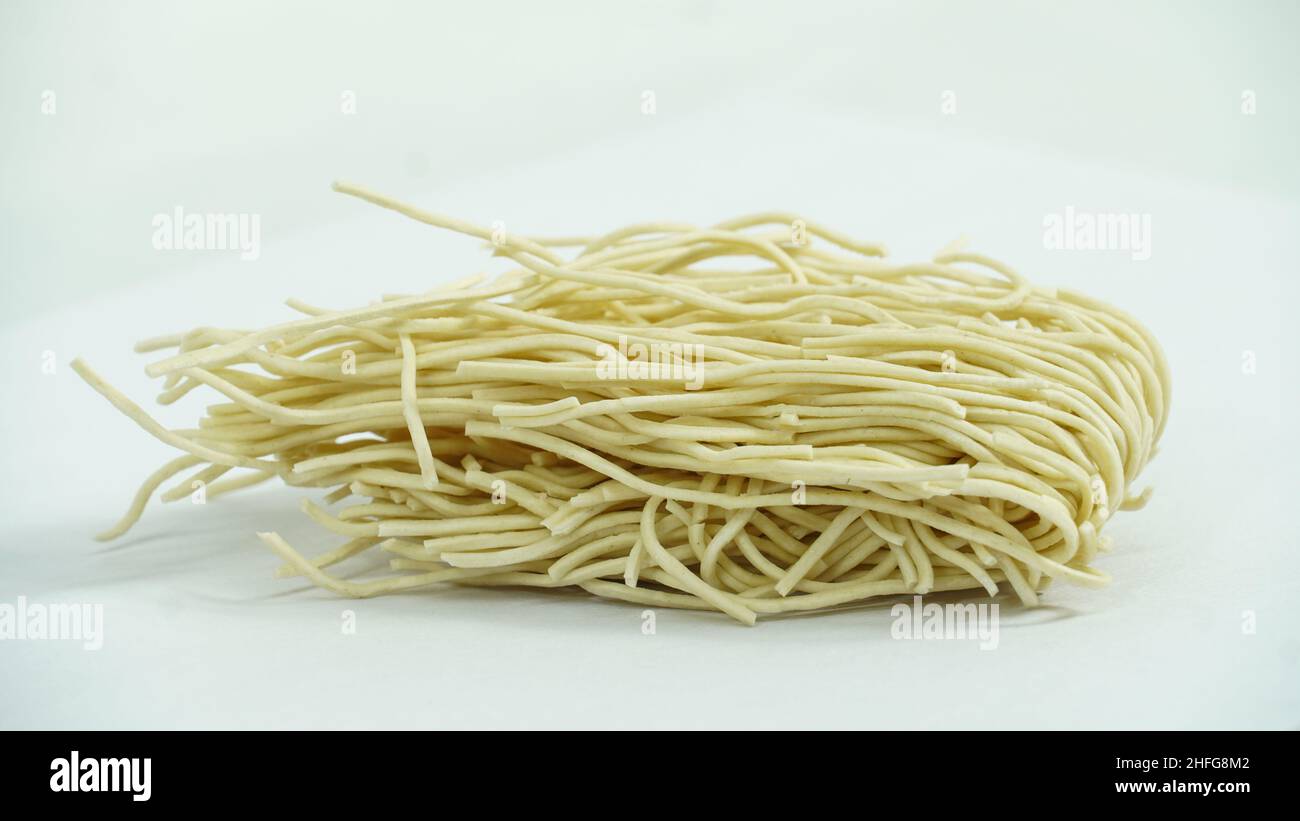 white noodles image on white backgroud Stock Photo Alamy