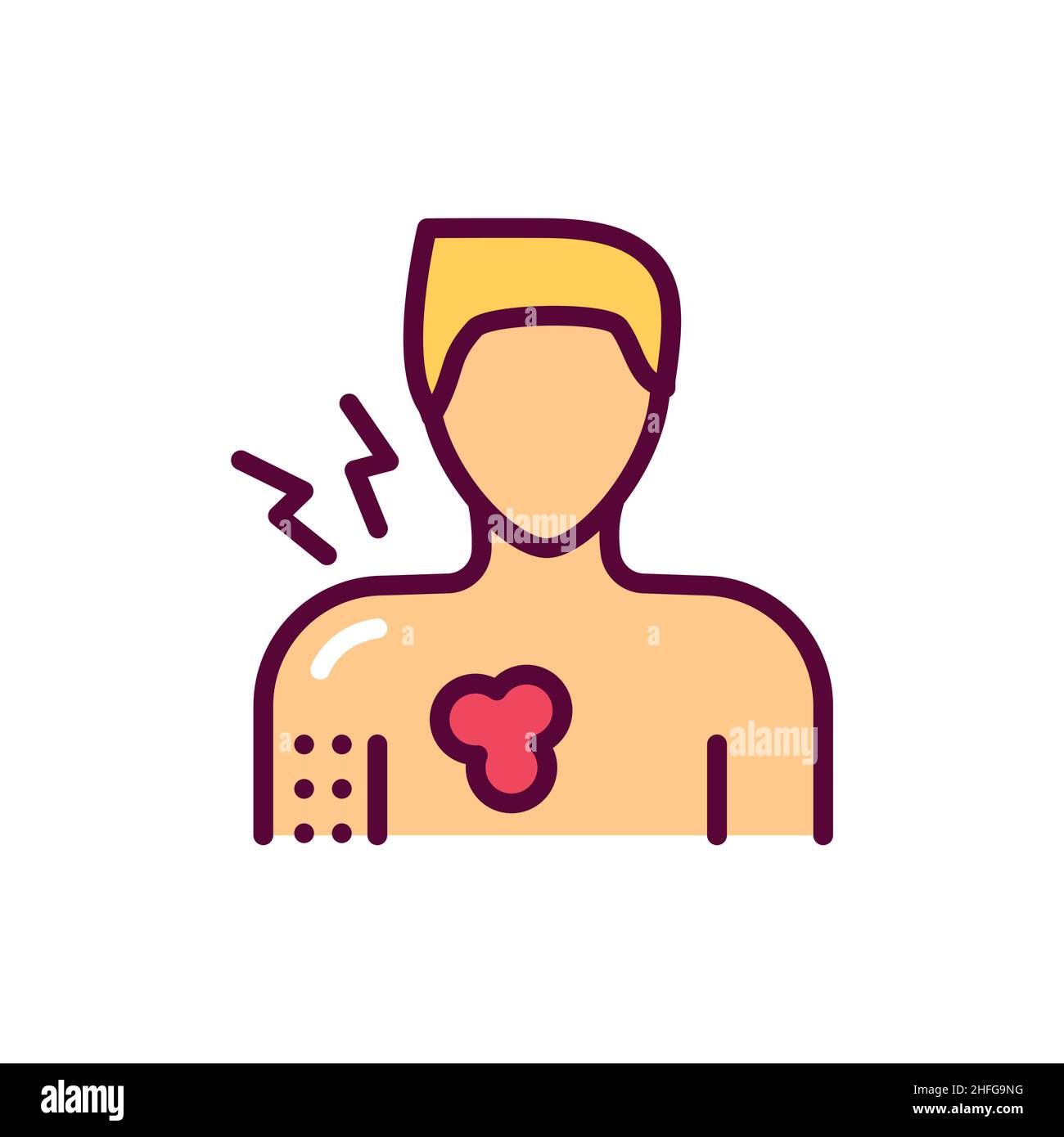 Nausea line icon. Isolated vector element. Stock Vector