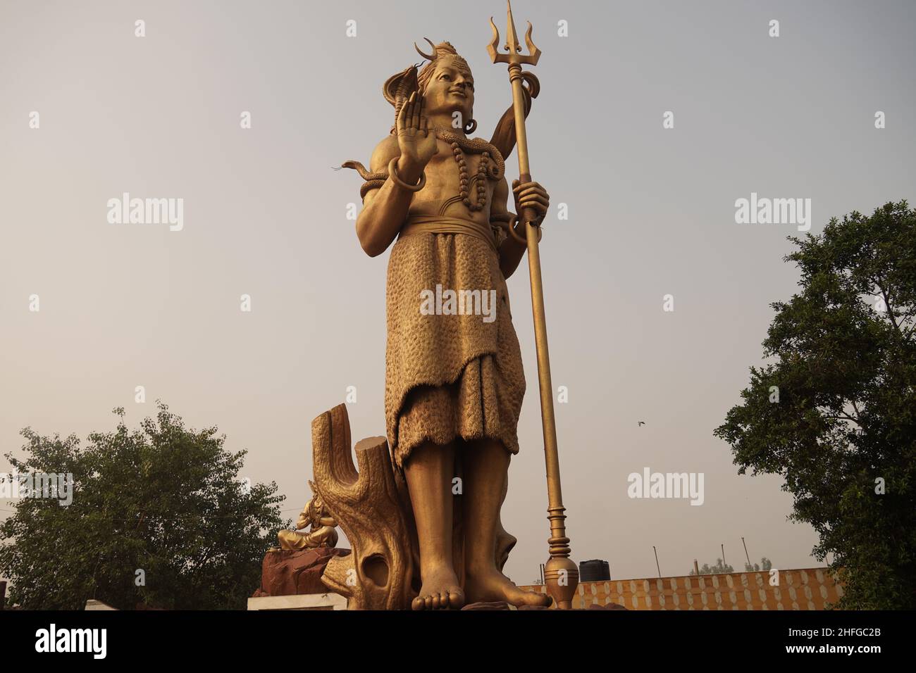 God shiva statue , Lord Shiva, Magnificent and tall statue of Mahadev Stock Photo