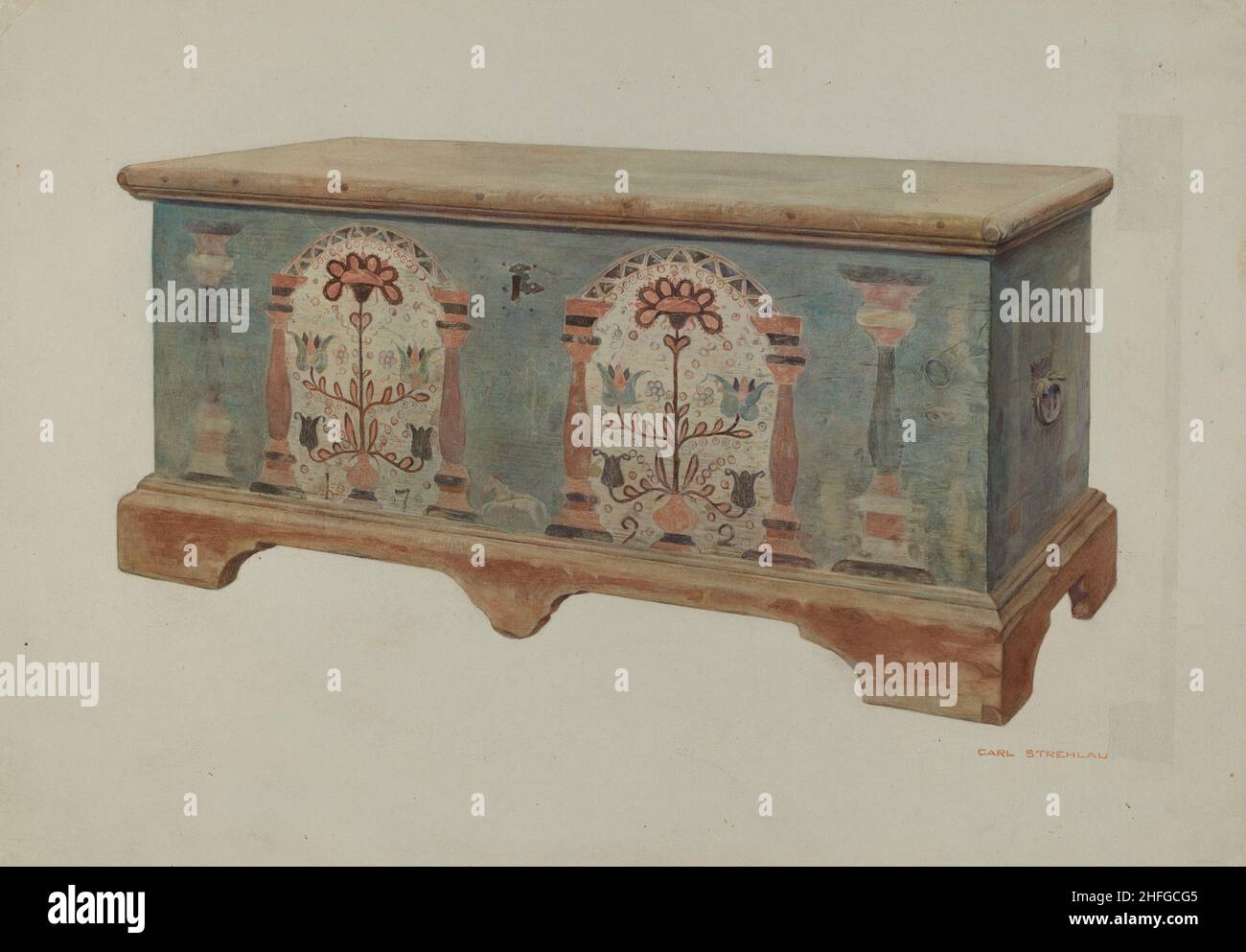 Pa. German Chest, c. 1939 Stock Photo Alamy