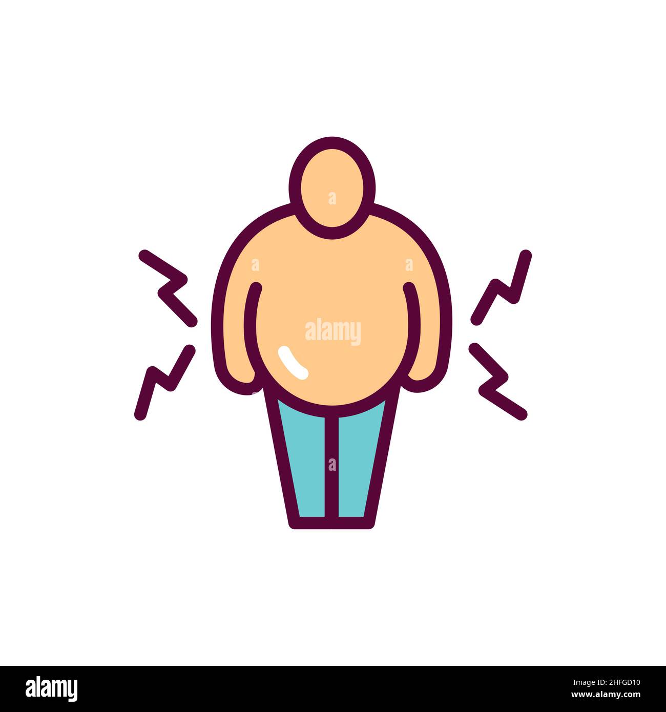 Obesity line icon. Isolated vector element. Stock Vector