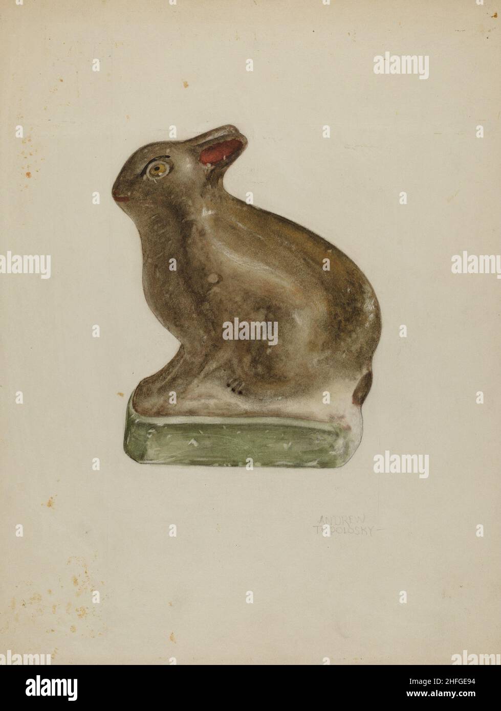Seated Chalkware Rabbit, c. 1939 Stock Photo - Alamy
