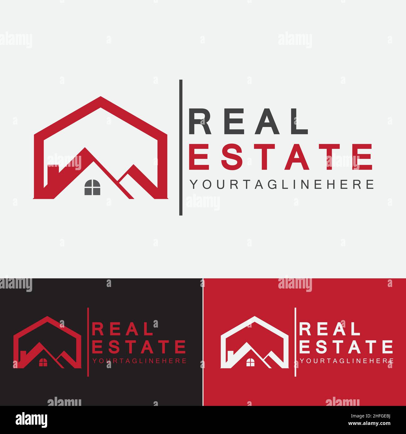 Real Estate Business Logo Template, Building, Property Development, and