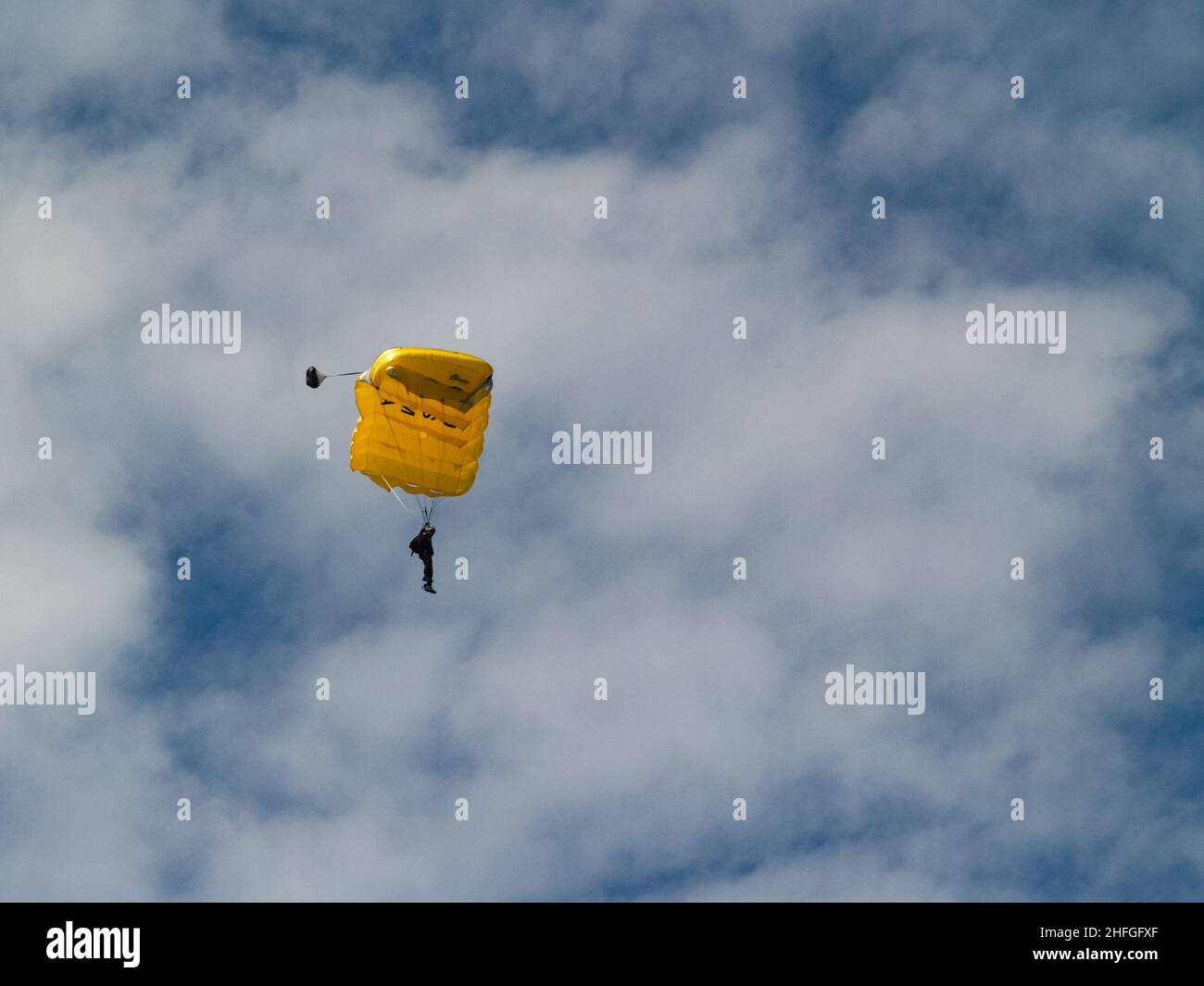 United States Military Academy, Golden Knights West Point, NY, USA  skydiver, paratrooper in flight Stock Photo